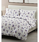 Nature Bouquet 100% Cotton 300 TC Floral Print Scented King Bedsheet with 2 Pillow Covers (Lavender Fragrance)