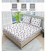 Nature Bouquet 100% Cotton 300 TC Floral Print Scented King Bedsheet with 2 Pillow Covers (Lavender Fragrance)