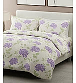 Nature Bouquet 100% Cotton 300 TC Printed Scented King Bedsheet with 2 Pillow Covers (Lavender Fragrance)