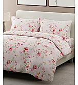 Nature Bouquet 100% Cotton 300 TC Pink Floral Print Scented King Bedsheet with 2 Pillow Covers (Rose Fragrance)