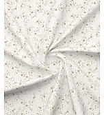 Isabella 500 TC Tencel Cotton King Size Bedsheet with 4 Pillow Covers (Double Marrow Stitch) - Beige & White Floral Print