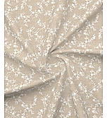 Isabella 500 TC Tencel Cotton King Size Bedsheet with 4 Pillow Covers (Double Marrow Stitch) - Beige & White Floral Print