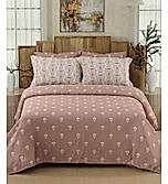 Isabella 500 TC Tencel Cotton King Size Bedsheet with 4 Pillow Covers (Double Marrow Stitch) - Pink Ethnic Print
