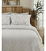 Isabella 500 TC Tencel Cotton King Size Bedsheet with 4 Pillow Covers (Double Marrow Stitch) - White & Grey Stripes
