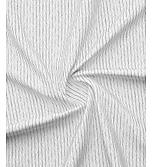 Isabella 500 TC Tencel Cotton King Size Bedsheet with 4 Pillow Covers (Double Marrow Stitch) - White & Grey Stripes