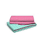 Rock & Room Fine Cotton Sea Blue & Pink Cartoon Print King Bedsheet Set