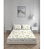 Iris Gaze 100% Cotton 160 TC Multicolor Floral Print King Bedsheet with 2 Pillow Covers