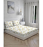 Iris Gaze 100% Cotton 160 TC Multicolor Floral Print King Bedsheet with 2 Pillow Covers