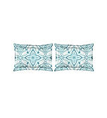 Iris Gaze 100% Fine Cotton Blue Ethnic Print King Bedsheet Set