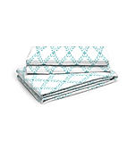Iris Gaze 100% Fine Cotton White & Blue Ethnic Print King Bedsheet Set