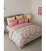 Erica Cotton Value Yellow Floral Print Double Bedsheet Set