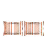 Signature Sateen 100% Cotton 300 TC Coral Stripes Print Anti Viral King Bedsheet with 2 Pillow Covers