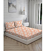 Signature Sateen 300 TC 100% Cotton Ultra Fine Coral Floral Print King Bedsheet Set