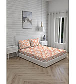 Signature Sateen 300 TC 100% Cotton Ultra Fine Coral Floral Print King Bedsheet Set