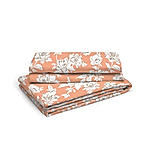 Signature Sateen 300 TC 100% Cotton Ultra Fine Coral Floral Print King Bedsheet Set