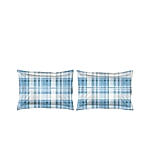 Signature Sateen 300 TC 100% Cotton Ultra Fine Blue Checkered Print King Bedsheet Set