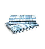 Signature Sateen 300 TC 100% Cotton Ultra Fine Blue Checkered Print King Bedsheet Set