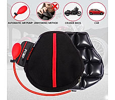 Air Comfy Seat Cushion for Medical, Offices, Home, Motorcycle and Car Lumbar Support - Cruiser Premium with Pump