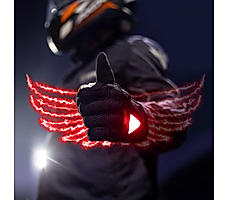 Night Wing Motorcycle Gloves - White