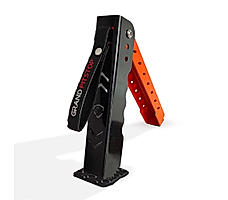 Grand Pitstop Moto Jack for Bike Adjustable, Chain Cleaning and Lubrication, Puncture Check for Double Sided swingarm (Black + Orange, Motorcycle Weight Upto 220 kg)