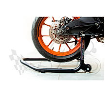 Non-Dismantable Standard Rear Paddock Stand with Skate Wheels - Black - (Bike Wt upto: 250 kgs)
