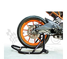 Dismantable Rear Paddock Stand with Skate Wheels - Black - (Bike Wt upto: 450 kgs)