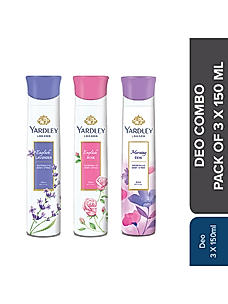 Morning Dew 150 ml deo, English Rose 150 ml deo & English Lavender 150 ml deo