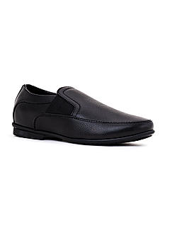 British Walkers Black Leather Slip On Formal Shoe for Men