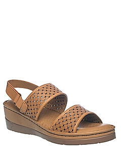 Softouch Tan Brown Leather Heel Sandal for Women