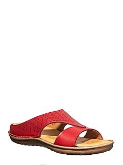 Softouch Red Mule Flat Sandal for Women