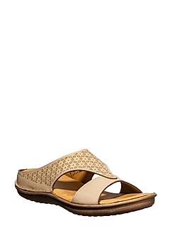 Softouch Beige Mule Flat Sandal for Women