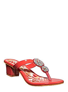 Khadim Pink Heel Slip On Sandal for Women