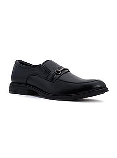 British Walkers Black Leather Slip On Formal Shoe for Men