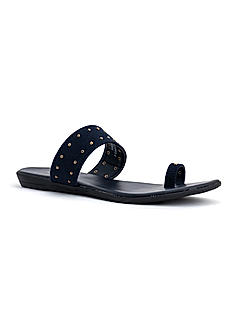 Cleo Navy Flat Slip On Sandal for Women