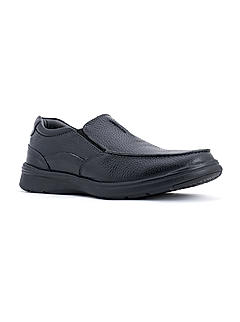 British Walkers Black Leather Slip On Formal Shoe for Men