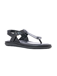 Softouch Black Flat Sandal for Women