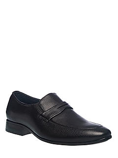 Lazard Black Slip On Formal Shoe for Men