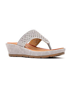 Sharon Grey Heel Slip On Sandal for Women