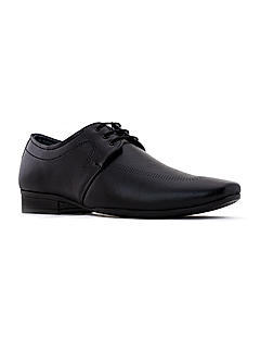 Lazard Black Leather Derby Formal Shoe for Men