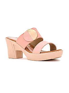 Cleo Pink Heel Slip On Sandal for Women