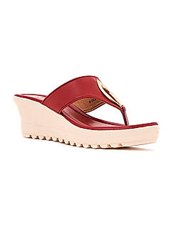 Khadim Cherry Heel Slip On Sandal for Women