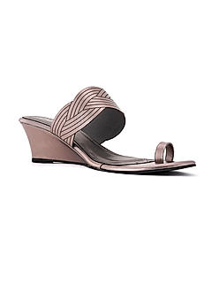 Cleo Grey Heel Slip On Sandal for Women