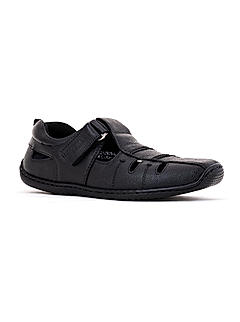 Lazard Black Leather Peshawari Sandal for Men