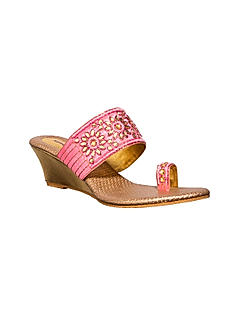 Khadim Pink Heel Slip On Sandal for Women