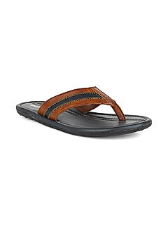 Khadim Brown Flip Flops for Men