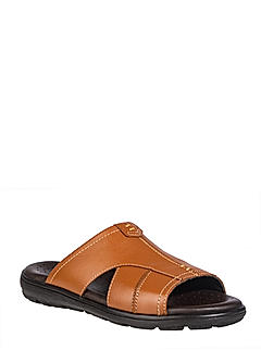 British Walkers Tan Leather Mule Sandal for Men