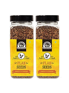 Wonderland Foods - Healthy & Tasty Lightly Roasted Flax / Alsi Seeds 400g (200g X 2) Re-Usable Jar | Seeds For Eating | Immunity Booster Diet | Protein and Rich in Fibre