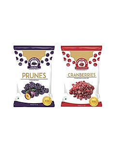 Dried Sliced Cranberries 200gm + Dried Pitted Prunes 200gm
