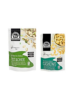 Roasted & Salted Cashews 200gm + Roasted & Salted Pistachios 100gm
