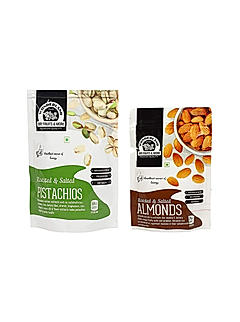 Roasted & Salted Pistachios 200gm + Roasted & Salted Almonds 100gm